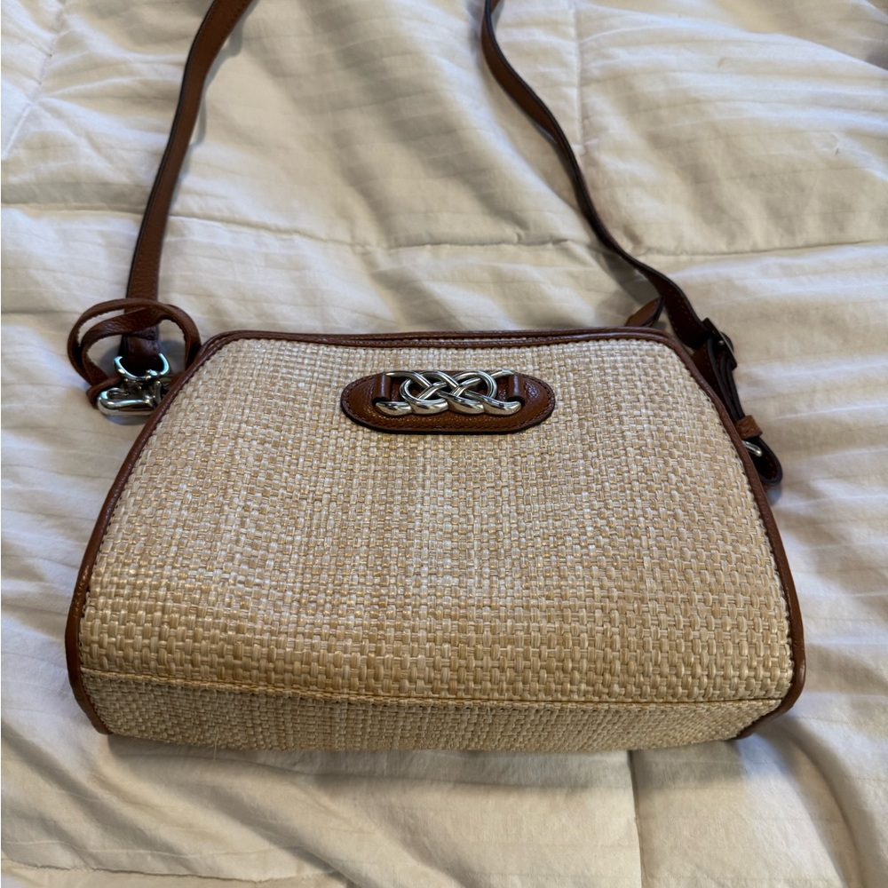 Elegant Tan and Brown Crossbody Bag